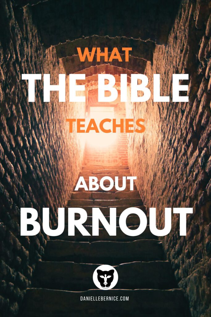Overcome burnout: what the Bible teaches about burnout; stone stairs that lead from a dark pit towards the light