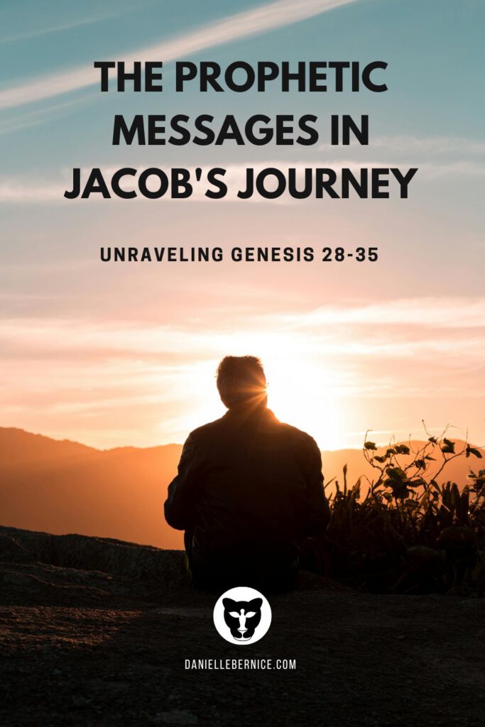 A picture of a man sitting on the ground, staring at the sunset. The prophetic messages in Jacob's journey - unraveling Genesis 28-35.